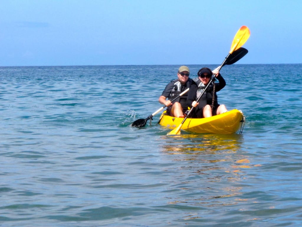Your hosts, Andy and Sheila, kayaking in Wailea.
