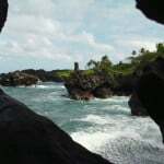 A view through a lava tube.