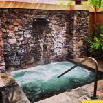 Hot tub with waterall